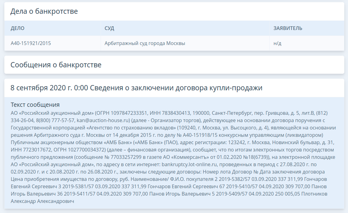 Проверка контрагентов на признаки банкротства